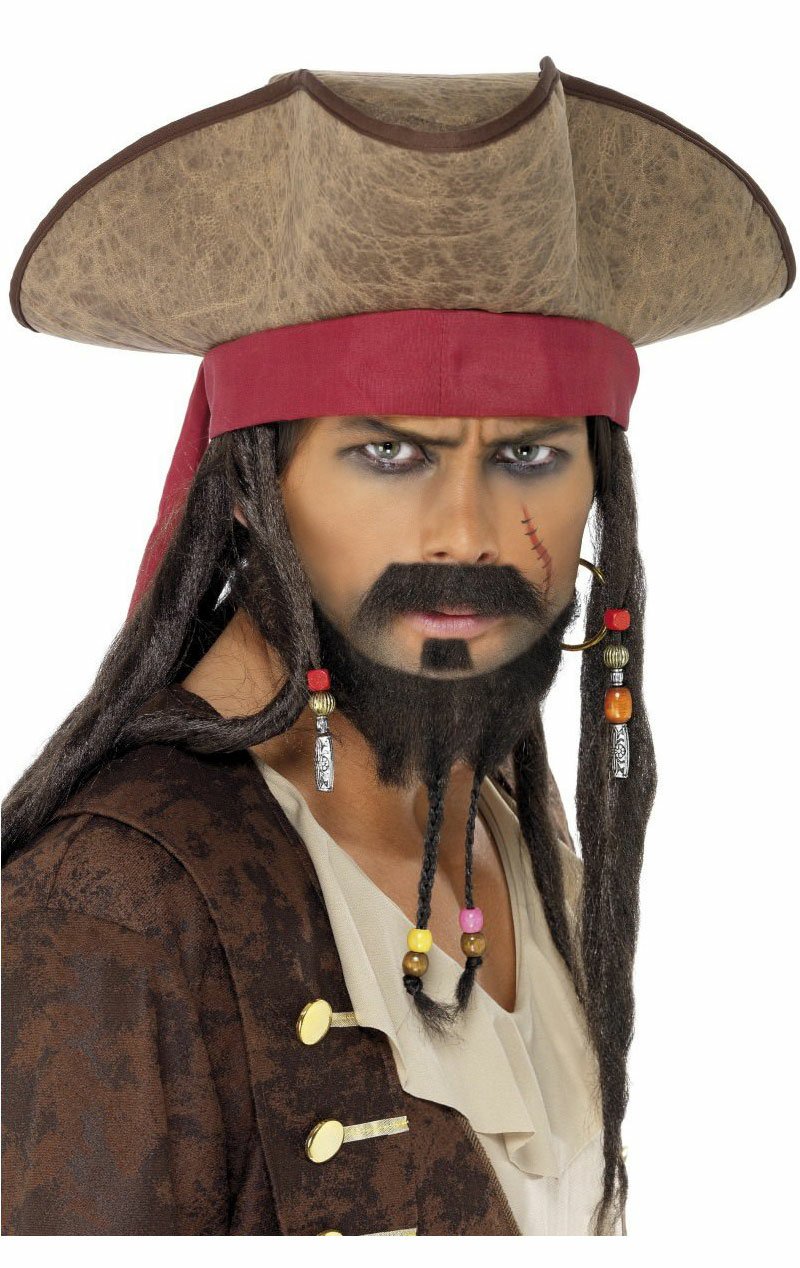 Adult Pirate Hat with Hair - Simply Fancy Dress
