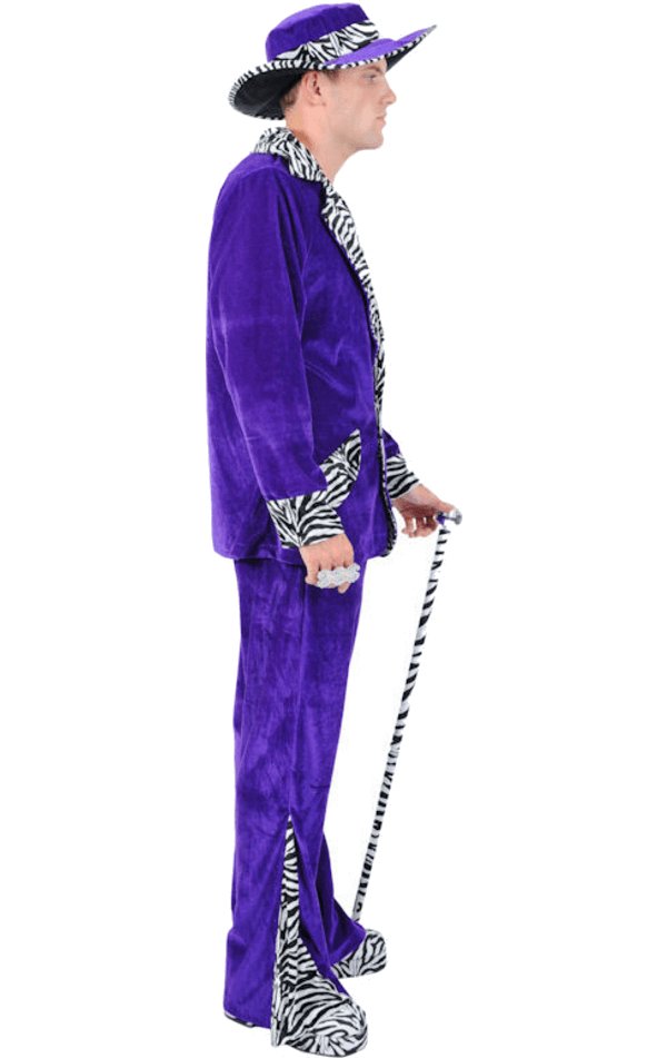 Adult Purple Pimp Costume & Hat - Simply Fancy Dress