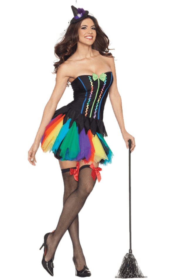 Adult Rainbow Witch Costume - Simply Fancy Dress