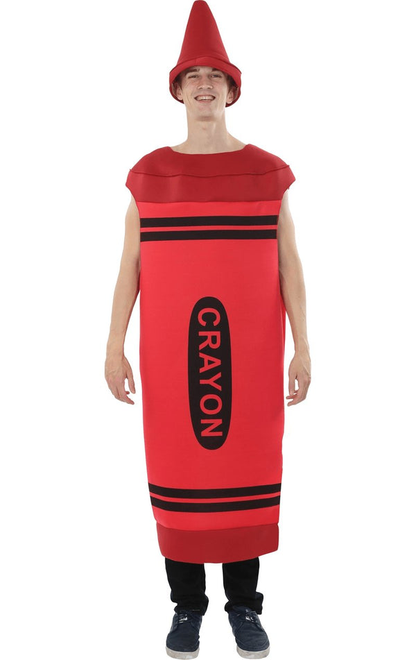 Adult Red Crayon Costume - Simply Fancy Dress