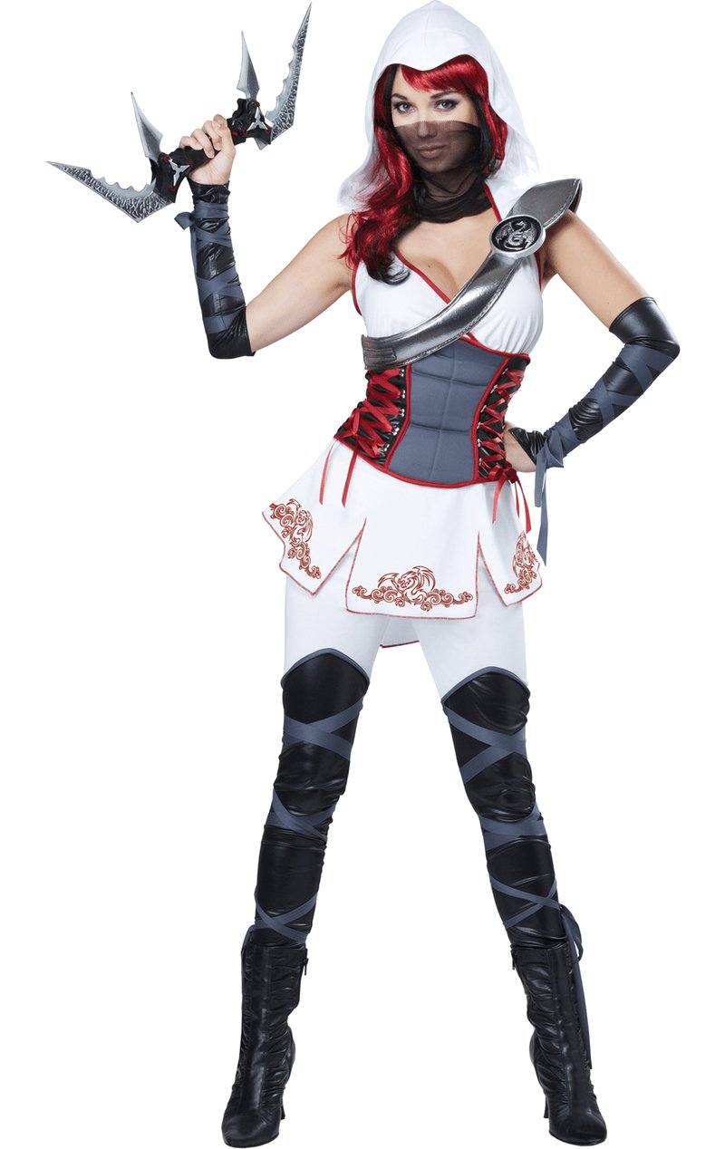 Adult Sexy Ninja White Costume - Simply Fancy Dress