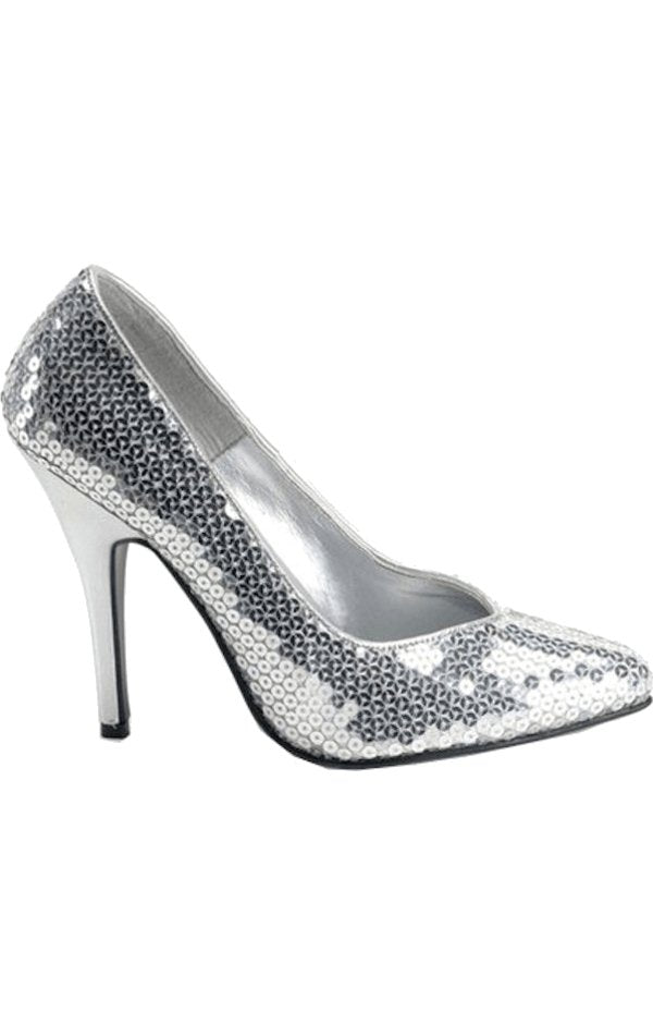 Adult Silver Sequined Shoes - Simply Fancy Dress