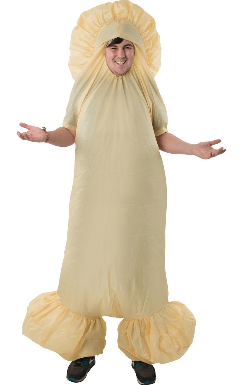 Adult White IC1 Inflatable Penis Fancy Dress Costume - Simply Fancy Dress