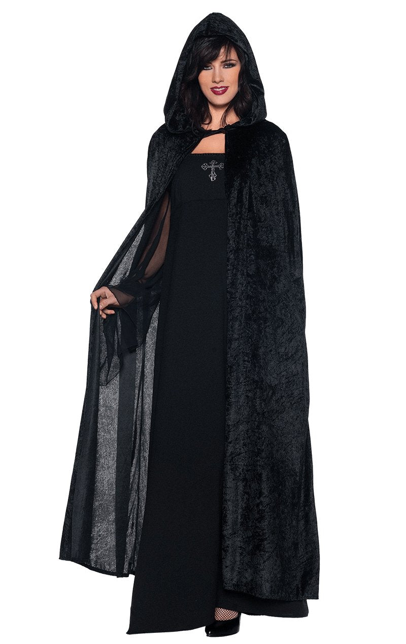 Black 55'' Hooded Cloak - Simply Fancy Dress