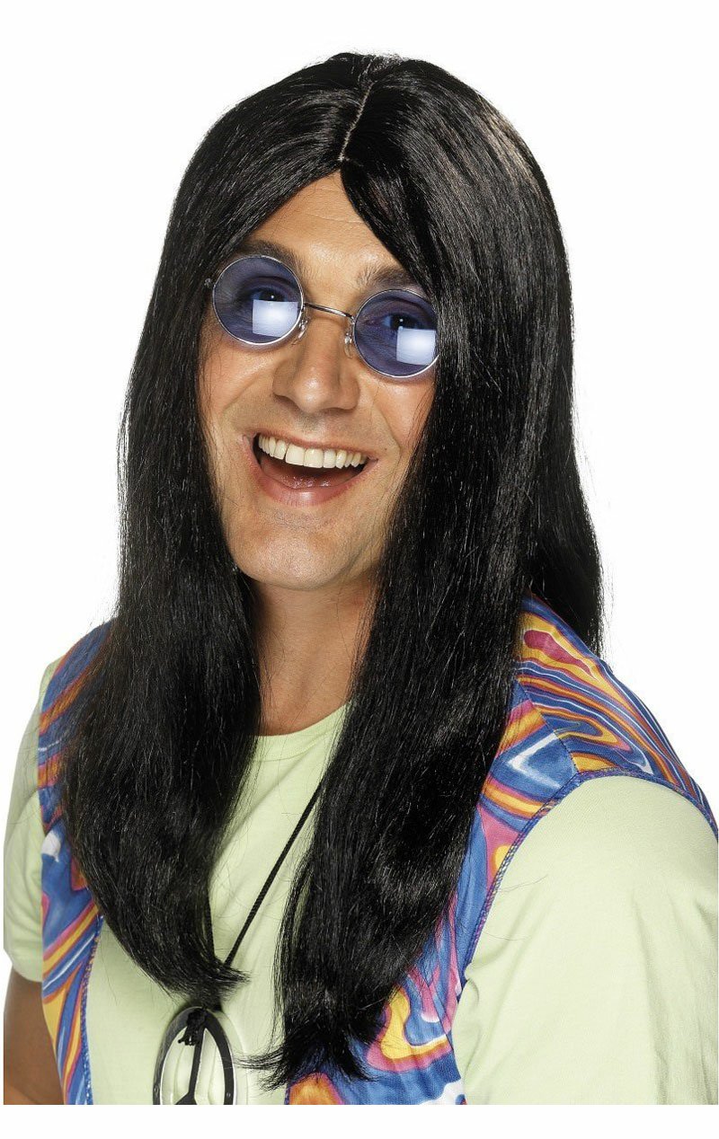 Black 60s Hippie Wig - Simply Fancy Dress