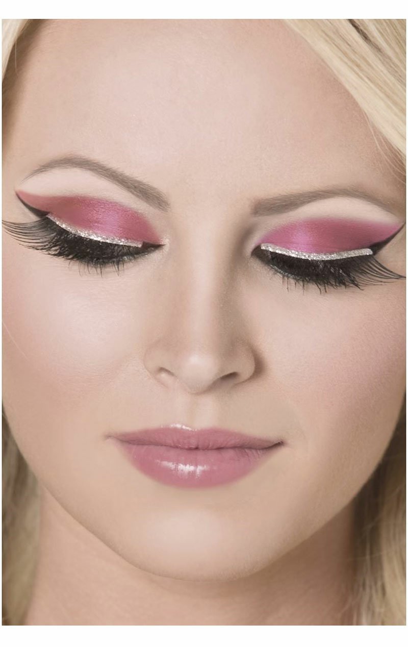 Black and Silver Glitter Eyelashes - Simply Fancy Dress