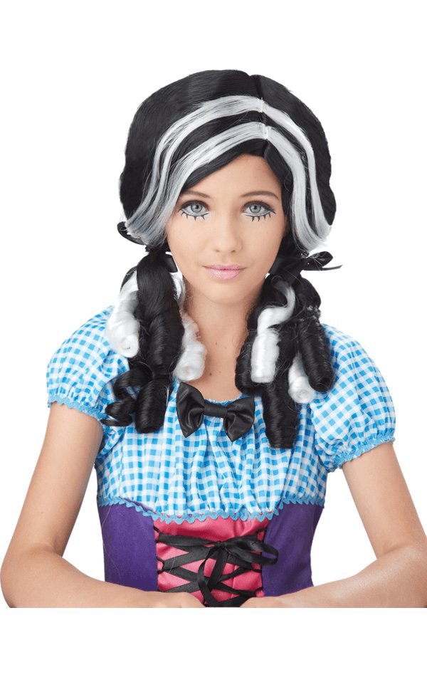 Black and White Doll Curls Wig - Simply Fancy Dress