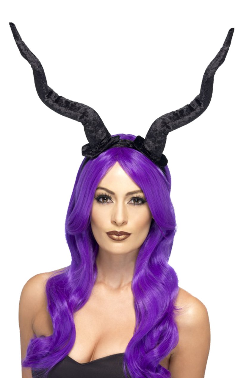 Black Demon Horns Headband - Simply Fancy Dress