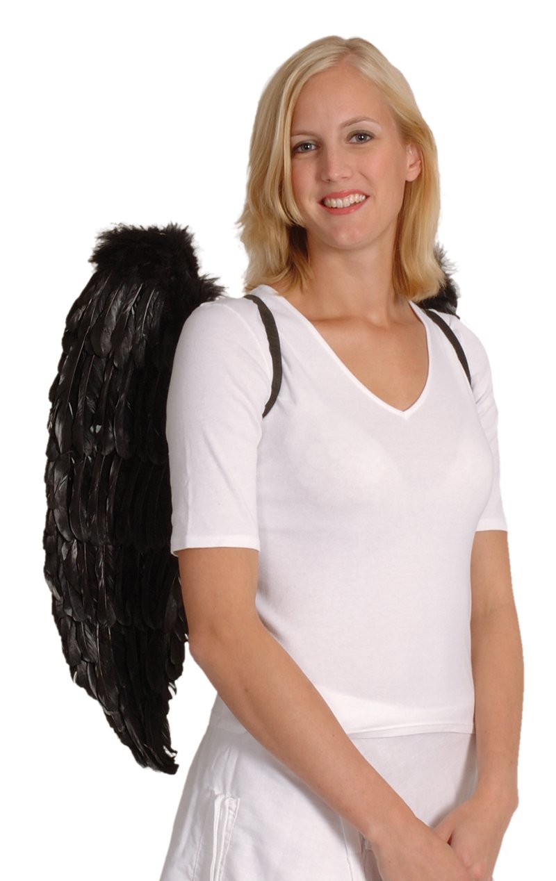 Black Feather Wings 65x65cm - Simply Fancy Dress