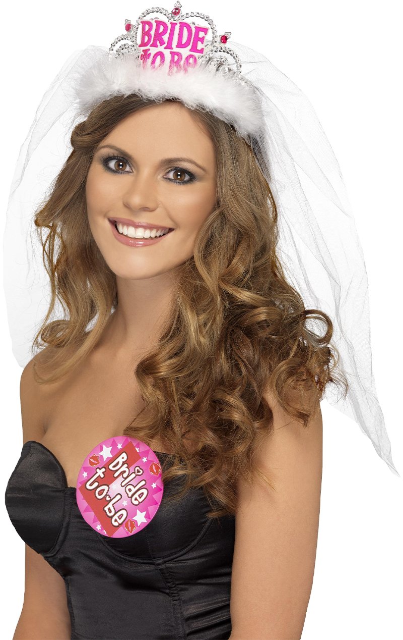 Bride to Be Tiara with Veil - Simply Fancy Dress
