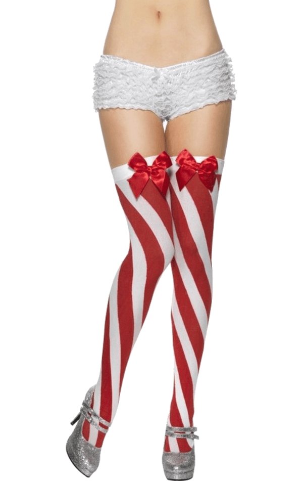 Candy Stripe Thigh High Stockings - Simply Fancy Dress