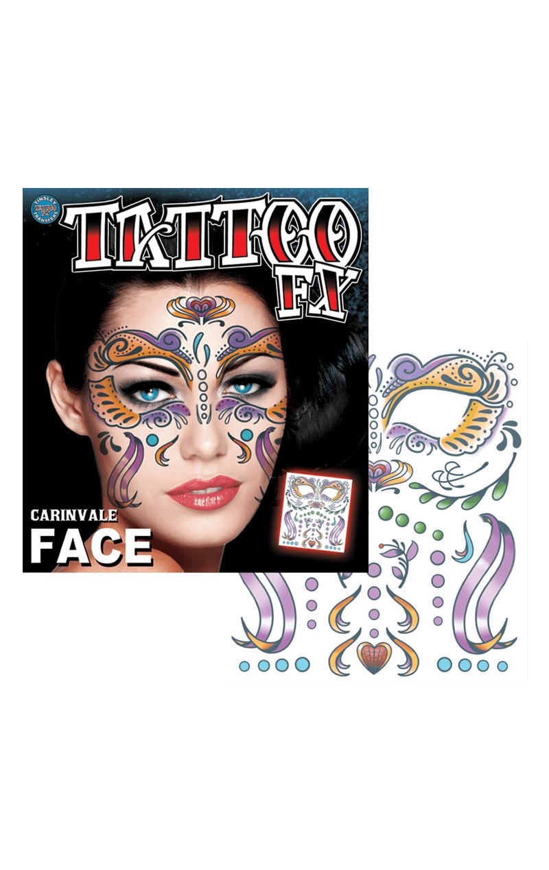 Carnival Face Temp Tattoo - Simply Fancy Dress