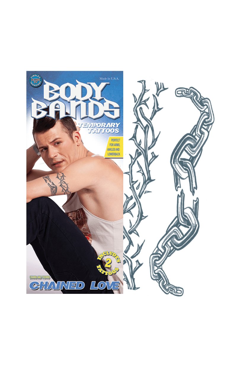 Chained Body Band Temporary Tattoo - Simply Fancy Dress