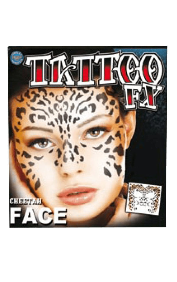 Cheetah Face Temp Tattoo - Simply Fancy Dress