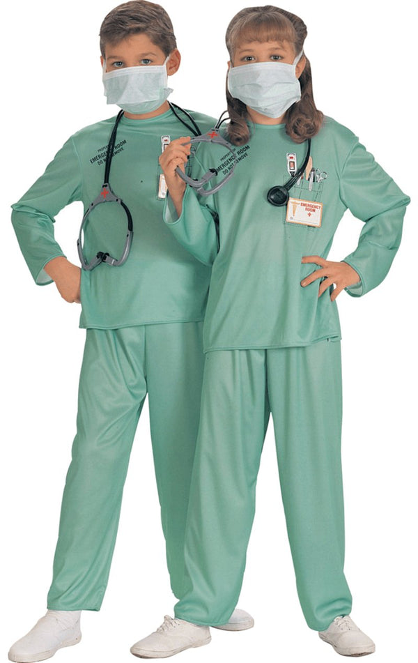 Child ER Doctor Scrubs Uniform Fancy Dress Costume - Simply Fancy Dress