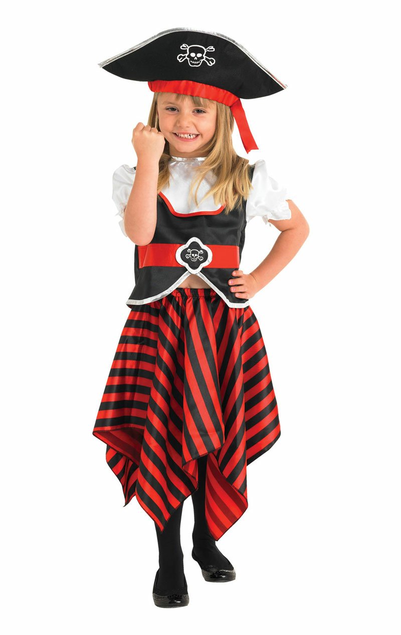 Child Girls Pirate Kids Fancy Dress Costume & Hat - Simply Fancy Dress