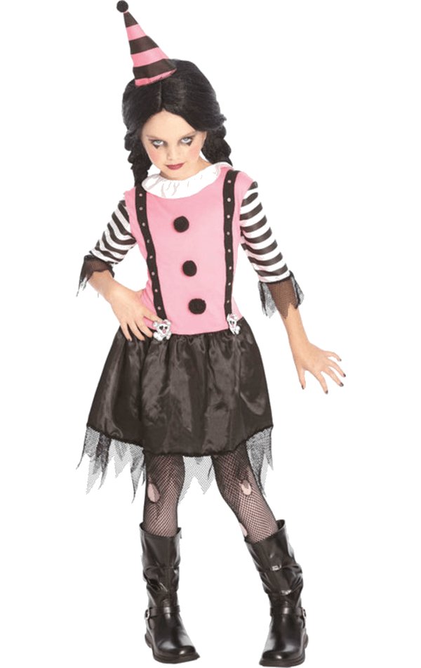 Child Goth Clown Halloween Costume - Simply Fancy Dress