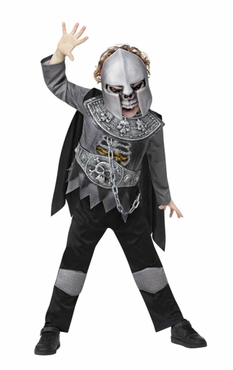 Childrens Deluxe Skeleton Knight Costume - Simply Fancy Dress