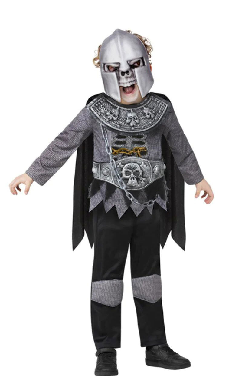 Childrens Deluxe Skeleton Knight Costume - Simply Fancy Dress
