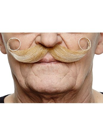 Curly Blonde Moustache - Simply Fancy Dress