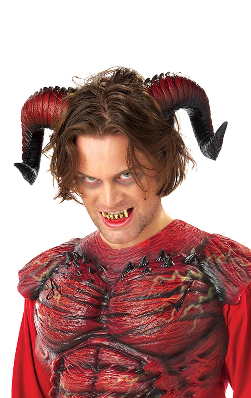 Demon Horns with Teeth Accessory - Simply Fancy Dress