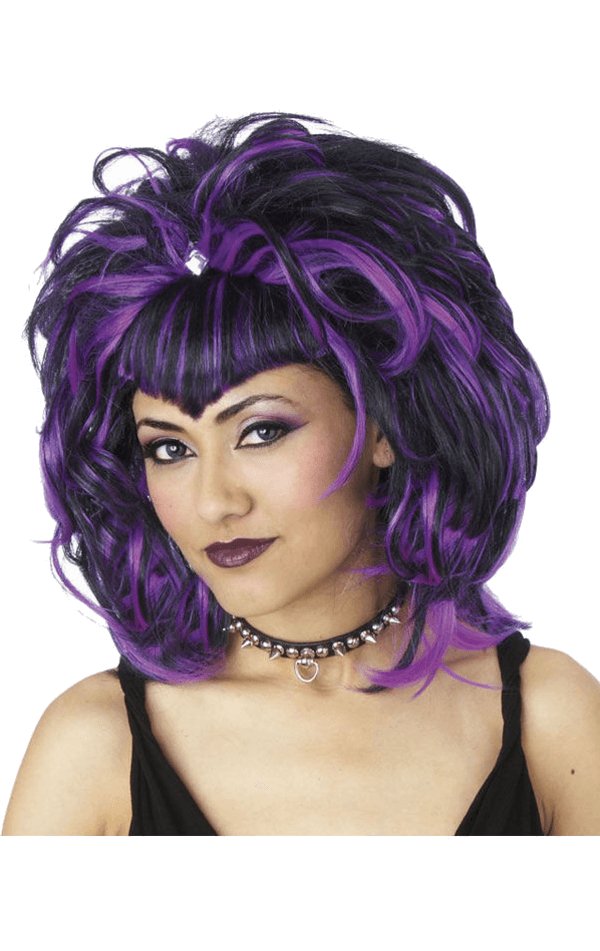 Evil Sorceress Black and Purple Wig - Simply Fancy Dress