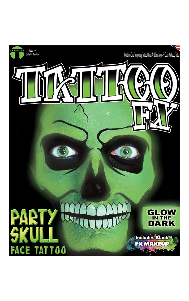 Glow in the Dark Skull Transfer - Simply Fancy Dress
