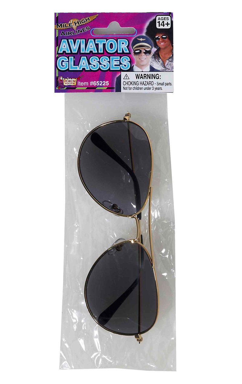 Gold Aviator Glasses - Simply Fancy Dress