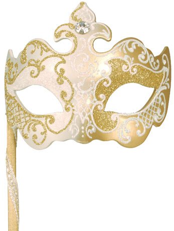 Gold Porcelain Masquerade Mask - Simply Fancy Dress