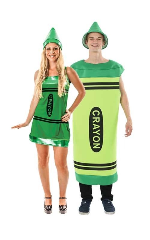 Green Crayons Couples Costume - Simply Fancy Dress