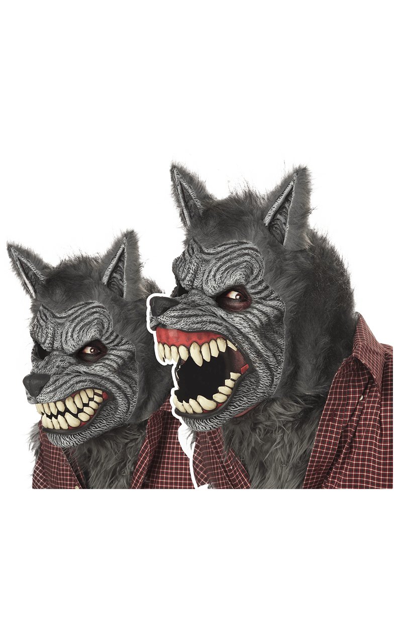 Grey Werewolf Ani-Motion Facepiece - Simply Fancy Dress