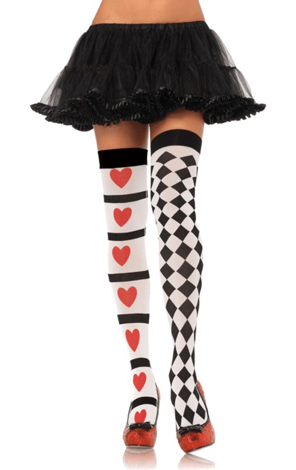 Harlequin & Heart Stockings - Simply Fancy Dress