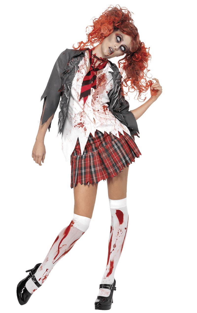 High School Horror Zombie Schoolgirl Costume - Simply Fancy Dress