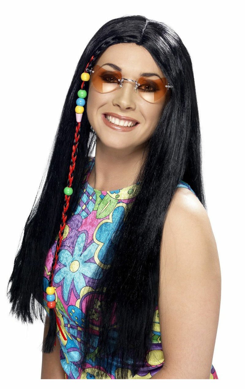 Hippie Black Wig - Simply Fancy Dress