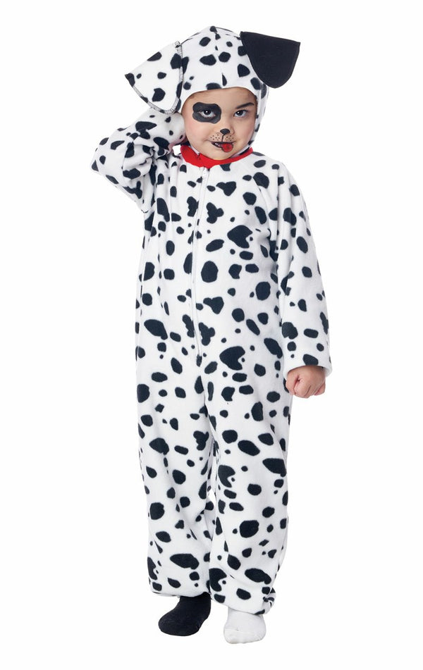 Kids Dalmatian Puppy Fleece Jumpsuit Costume - Simply Fancy Dress