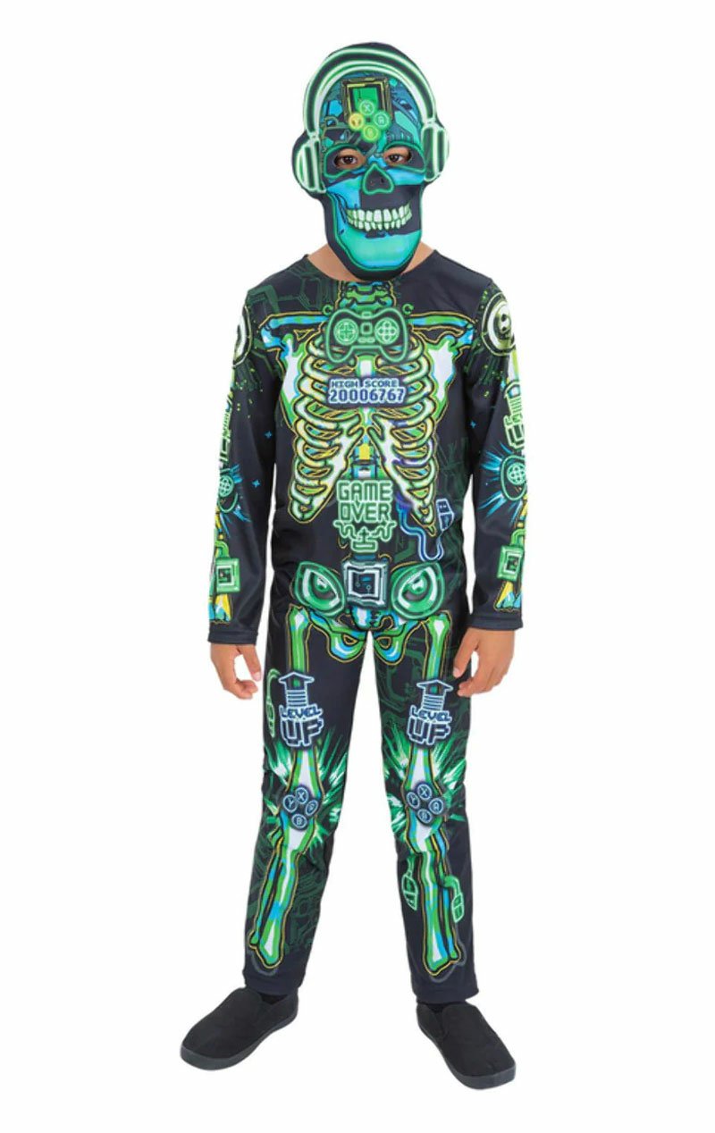 Kids Glow in the Dark Tech Skeleton Costume - Simply Fancy Dress