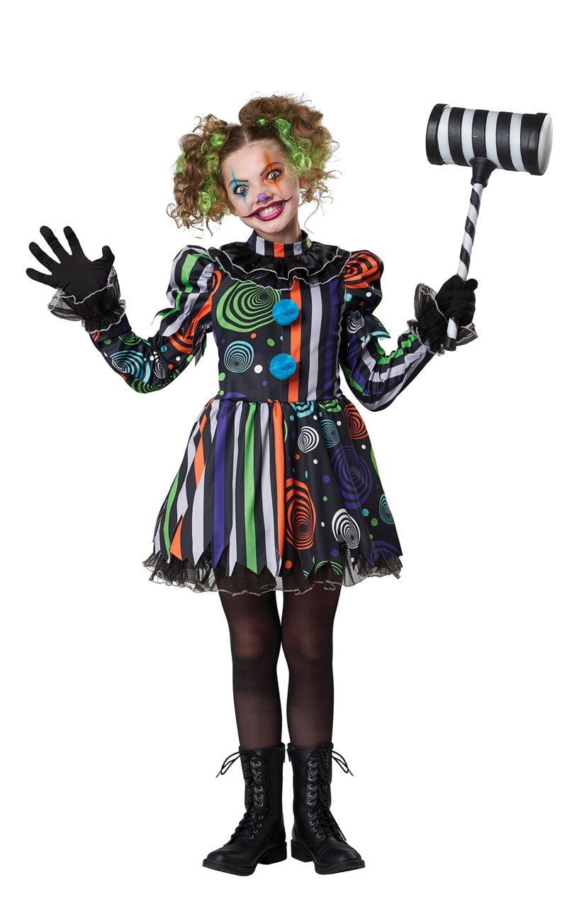 Kids Neon Nightmare Clown Costume - Simply Fancy Dress