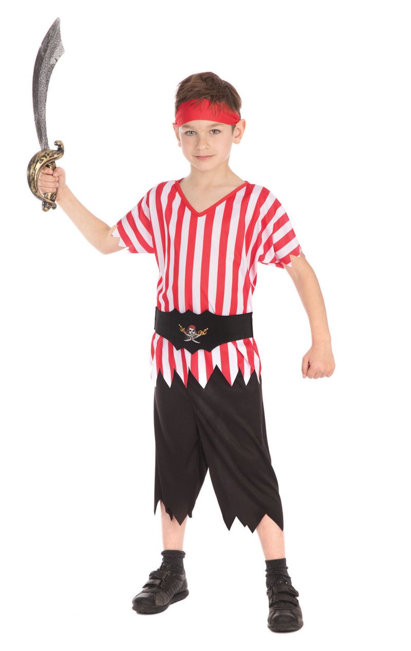 Kids Striped Pirate Boy Costume - Simply Fancy Dress