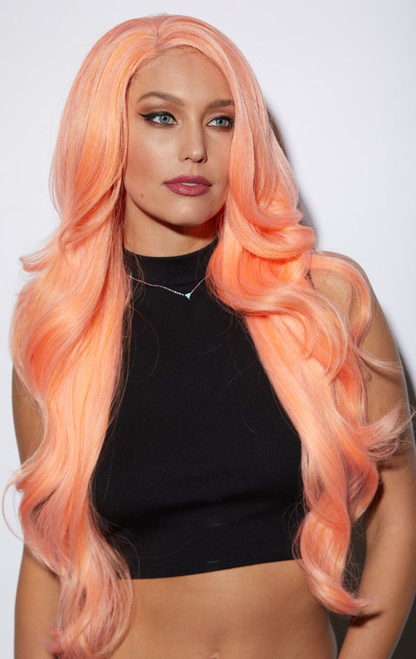 Kim Tropical Peach Wig - Simply Fancy Dress