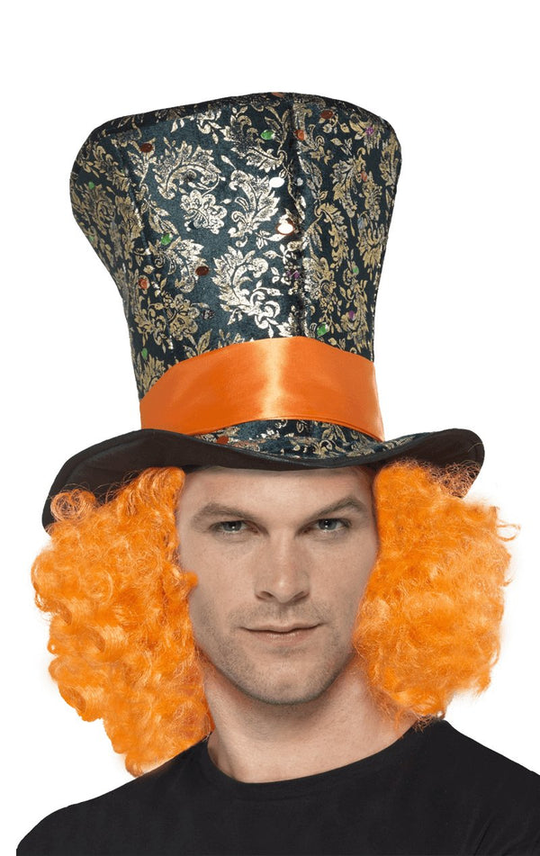Mad Hatter Top Hat with Hair - Simply Fancy Dress