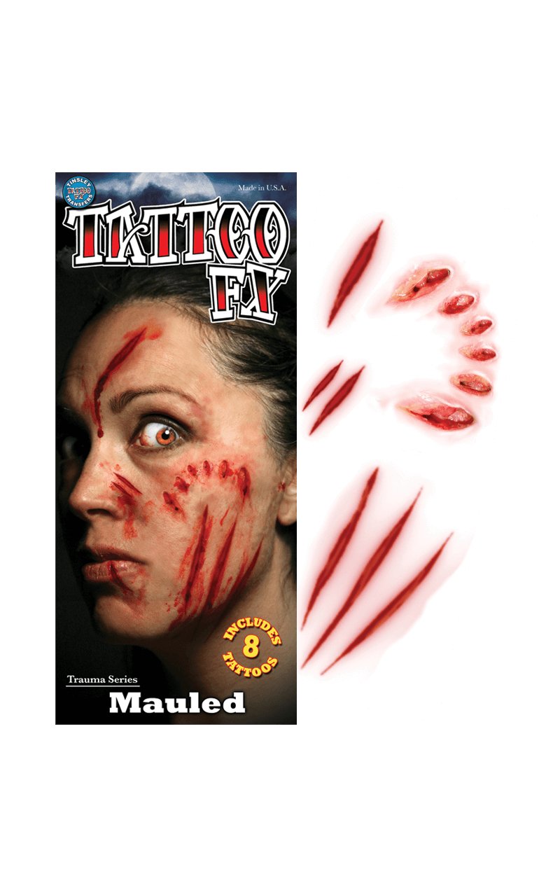 Mauled Trauma Tattoo - Simply Fancy Dress