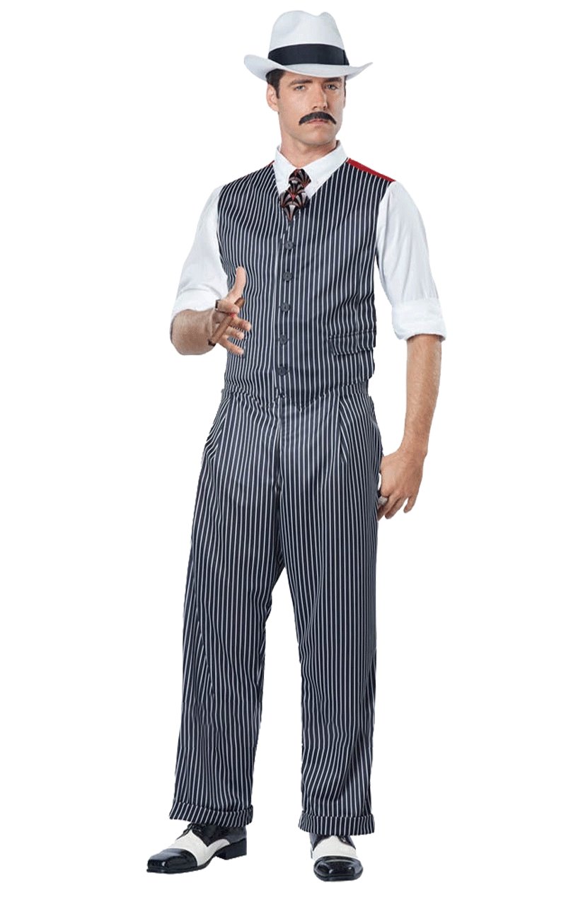 Mens 1920s Pinstripe Mobster Costume - Simply Fancy Dress