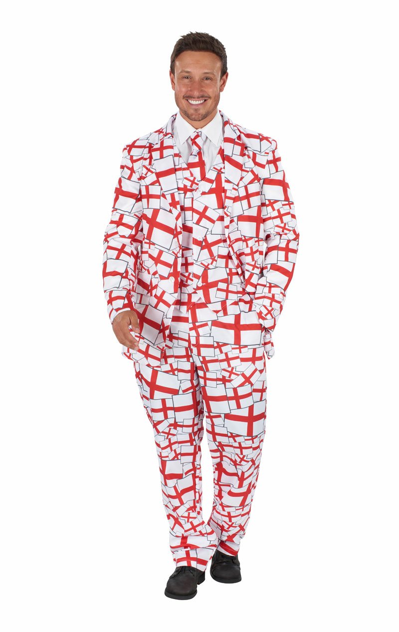 Mens St George England Flag Suit - Simply Fancy Dress