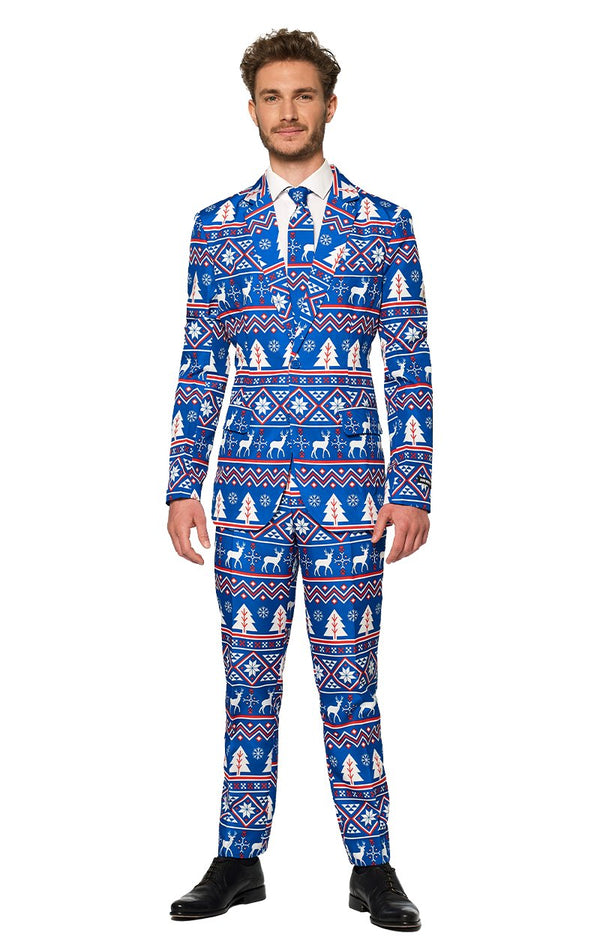 Mens SuitMeister Blue Christmas Suit - Simply Fancy Dress