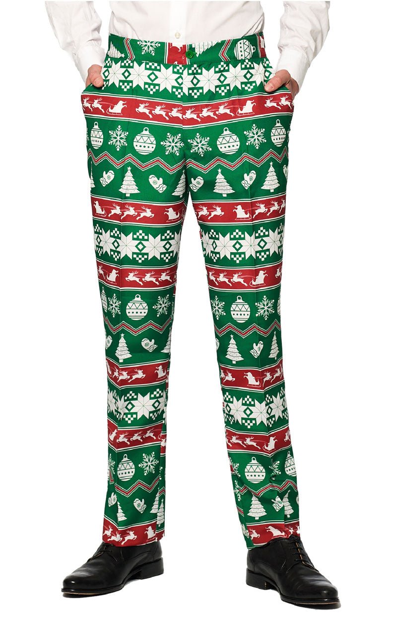 Mens SuitMeister Green Nordic Christmas Suit - Simply Fancy Dress