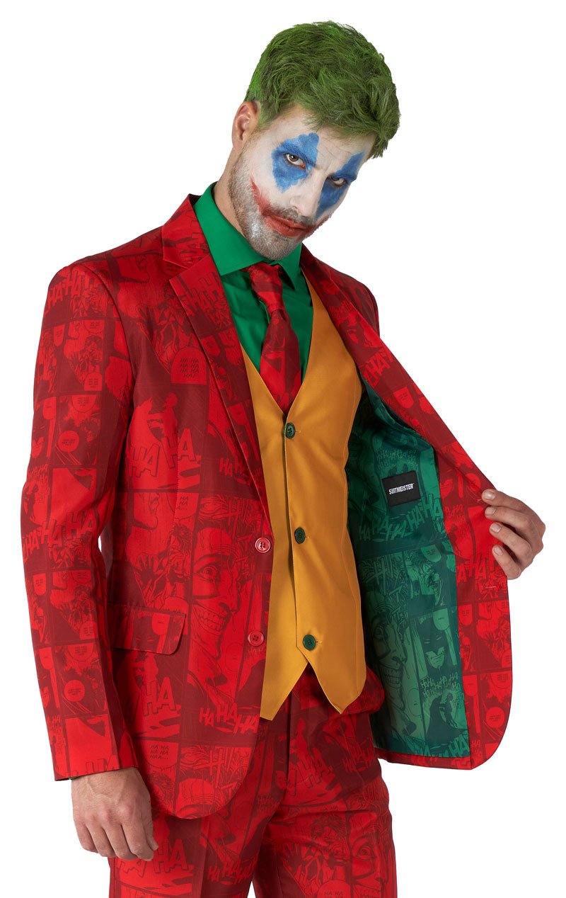 Mens SuitMeister Scarlet The Joker Suit - Simply Fancy Dress