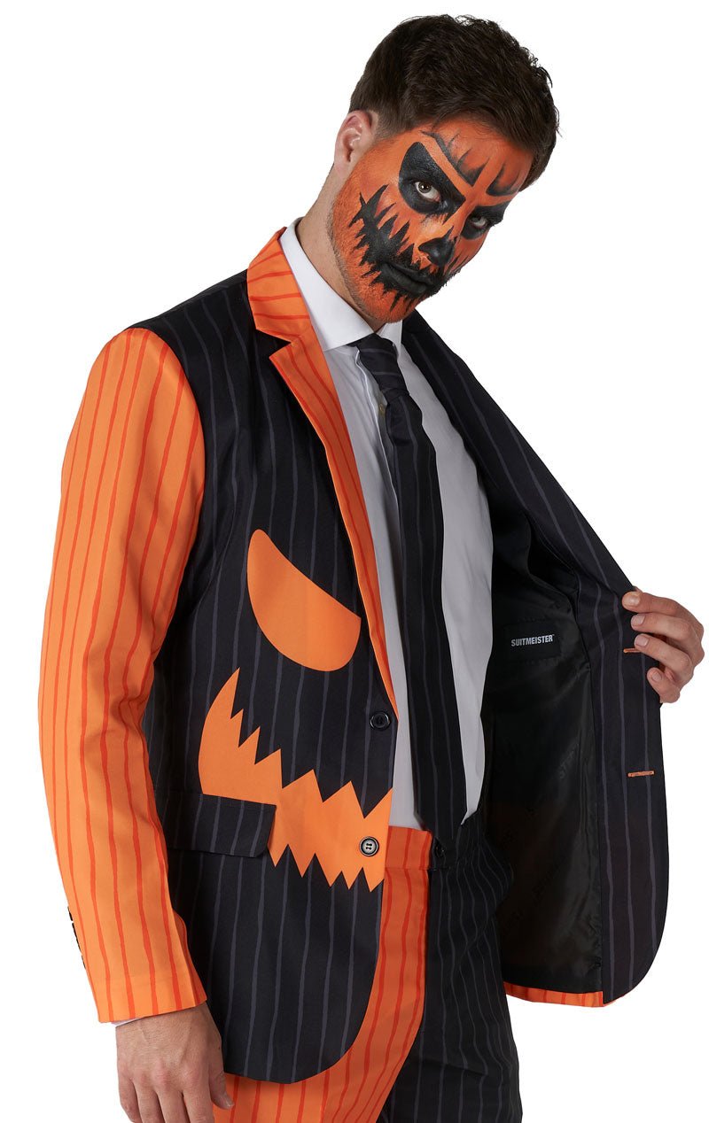 Mens SuitMesiter Jack-O Pinstripe Halloween Suit - Simply Fancy Dress