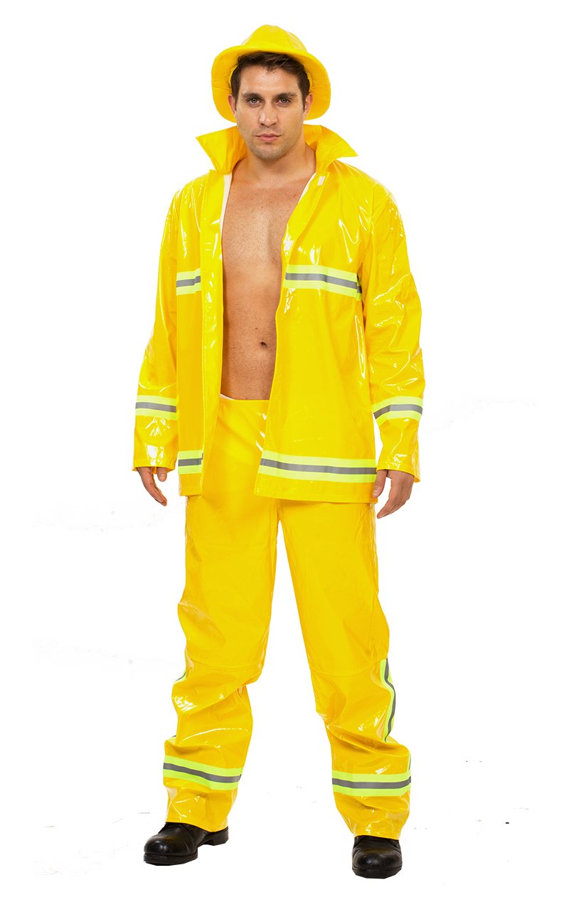 Mens Yellow Fireman Costume - Simply Fancy Dress