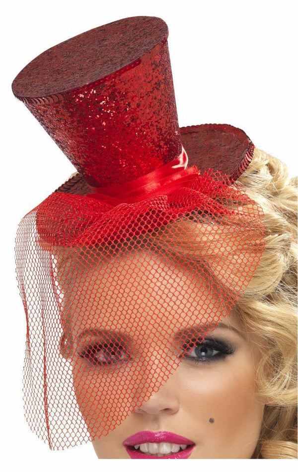 Mini Top Hat Red Accessory - Simply Fancy Dress