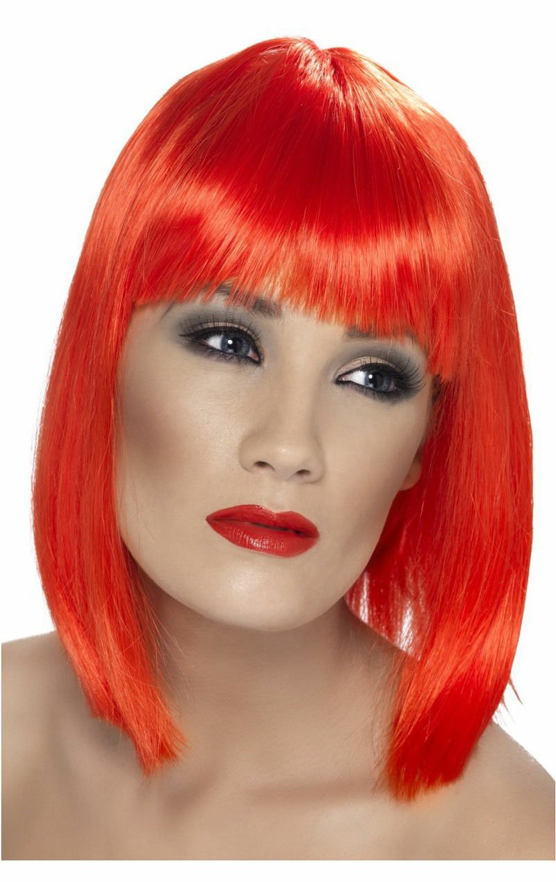 Neon Red Glam Wig - Simply Fancy Dress